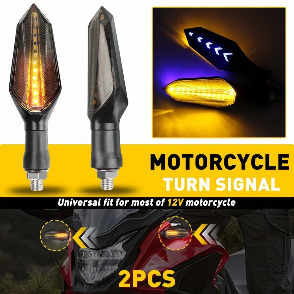 2X Dual Color Amber Blue LED Turn Signals for Motorcycle (EV)