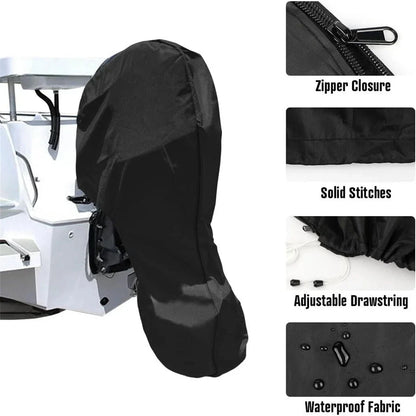 Outboard Motor Engine Cover for Universal (100-150 HP) - Black Trailerable