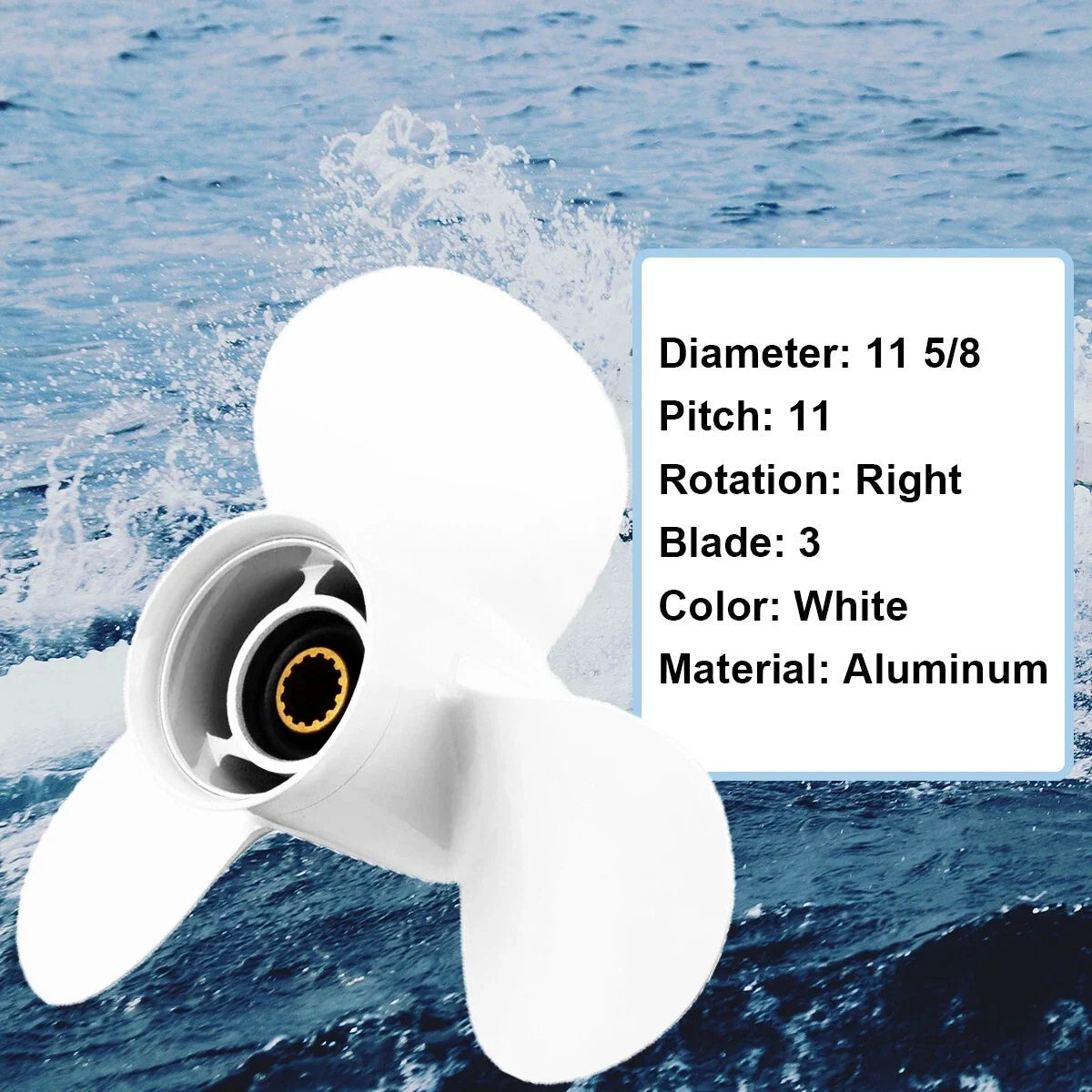 Aluminum Propeller 11 5/8 x 11P for Yamaha Engines (25-60P) NO. 663-45947-02-EL, RH