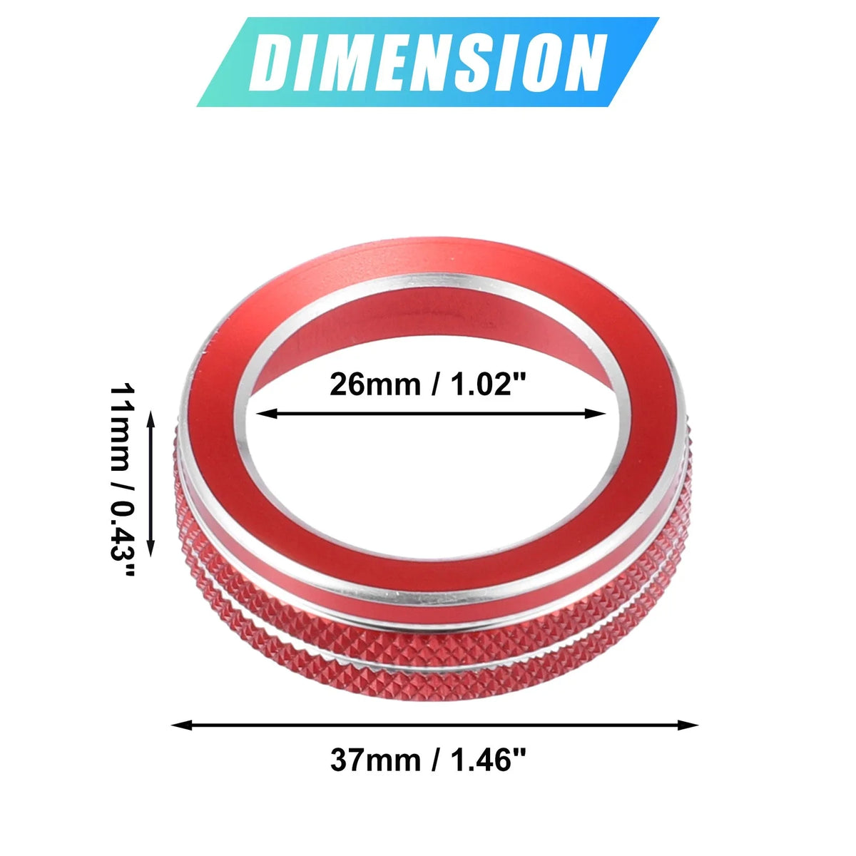 Set of 2 Headlight Switch Knob Covers Trim Aluminum Alloy for Ford Explorer (2020–2022) Red