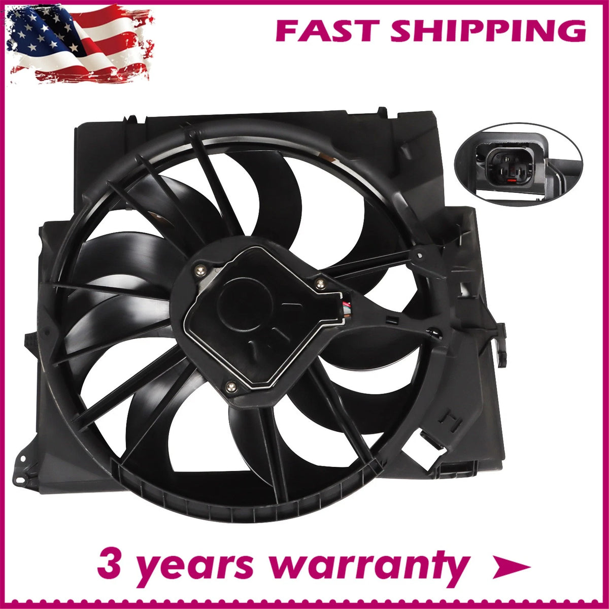 Radiator Cooling Fan Assembly for BMW 335i X1 Z4 (2007–2016) A0142A0042, 17427545366