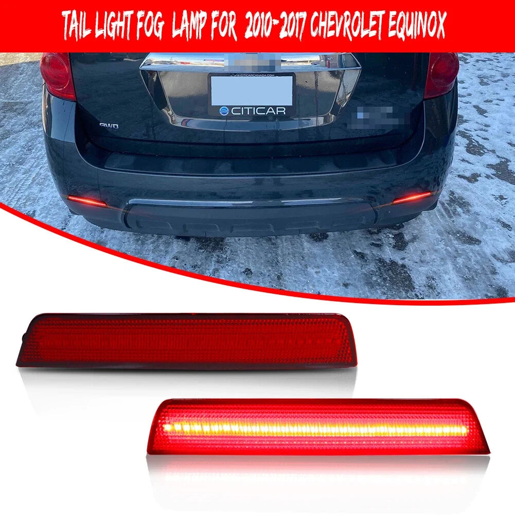 Set of 2 Red Lens Bumper Reflector Signal Lights for Chevrolet Equinox
