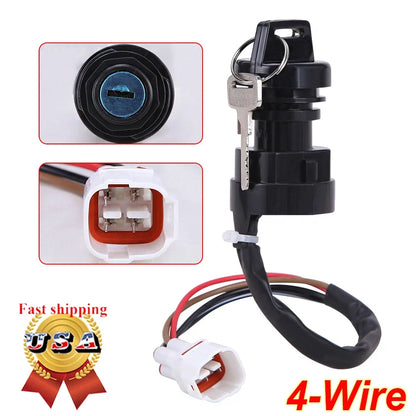 Ignition Key Switch for Yamaha Grizzly 80 YFM80G (2005–2008) Black