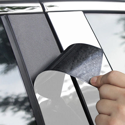 8X Silver Exterior Pillar Post Stickers for Hyundai Solaris Verna (2018–2022)