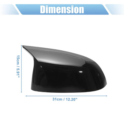 Pair Rear View Mirror Cover Gloss Black for BMW X5 X4 X7 (2019–2021)