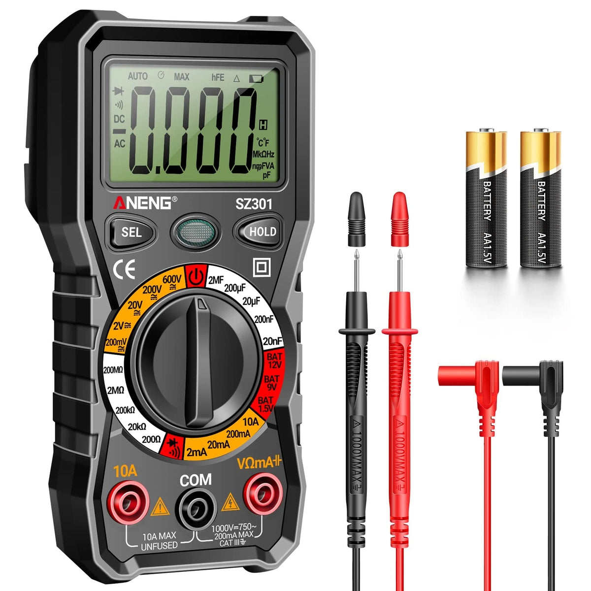Digital Multimeter for Automotive Use (DC AC Voltmeter, Ohm Volt Amp)