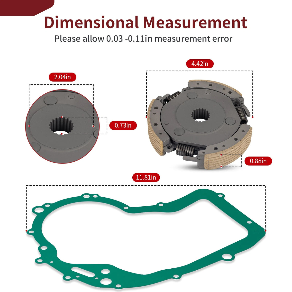 Centrifugal Clutch Carrier + Gasket Kit for Arctic Cat 300 4x4 (2004) 3446-128, 3402-794, 3402-280