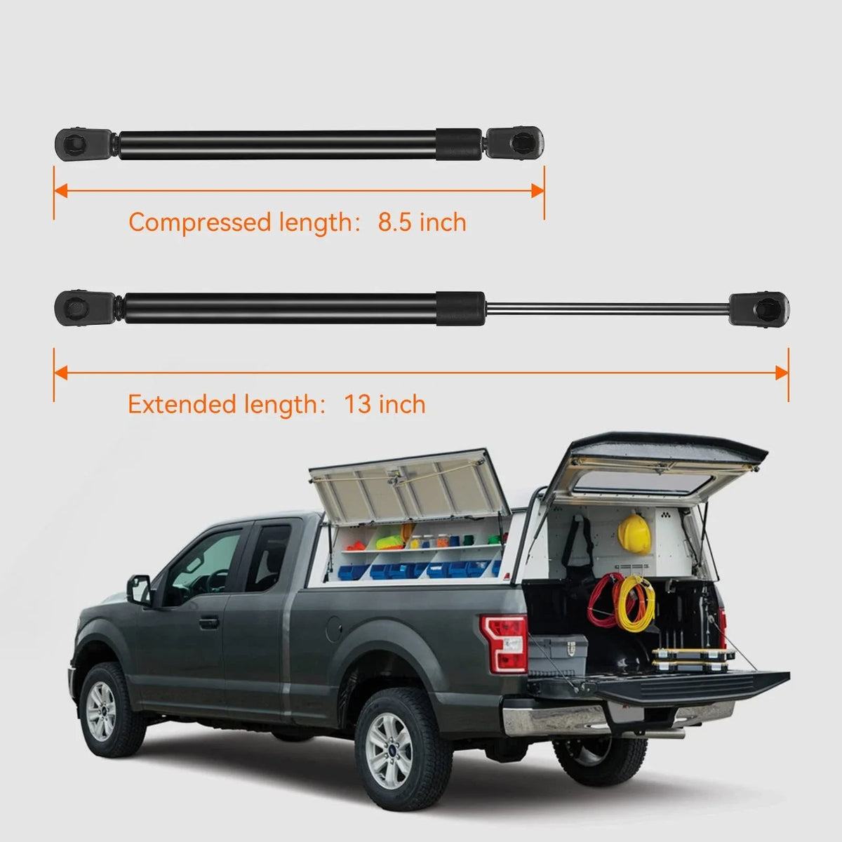 Pair of 13" Gas Struts for Weatherguard Toolbox (Outdoor Use)