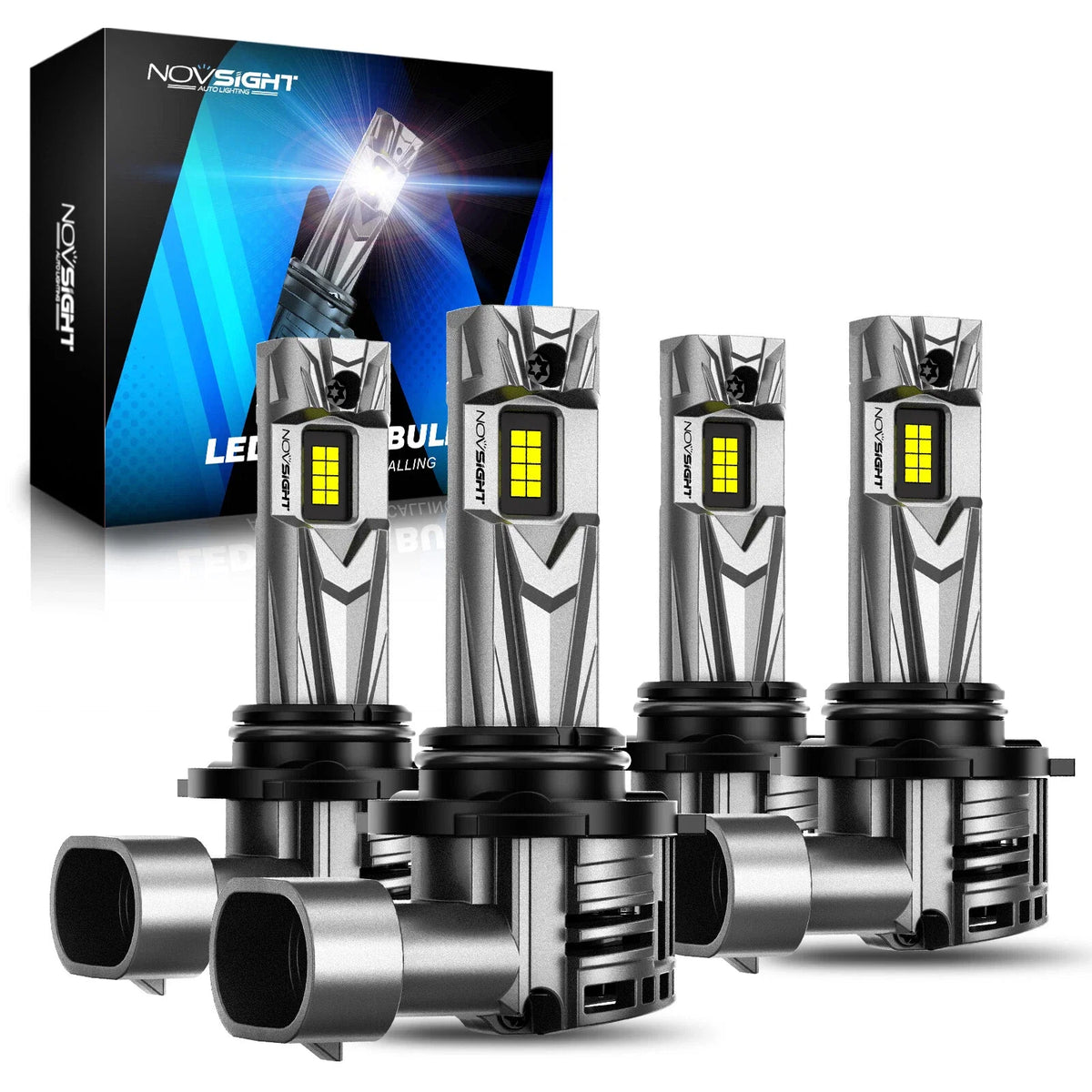 Pack of 4 NOVSIGHT LED Headlight Bulbs 18000LM 6500K 70W (11-18V)