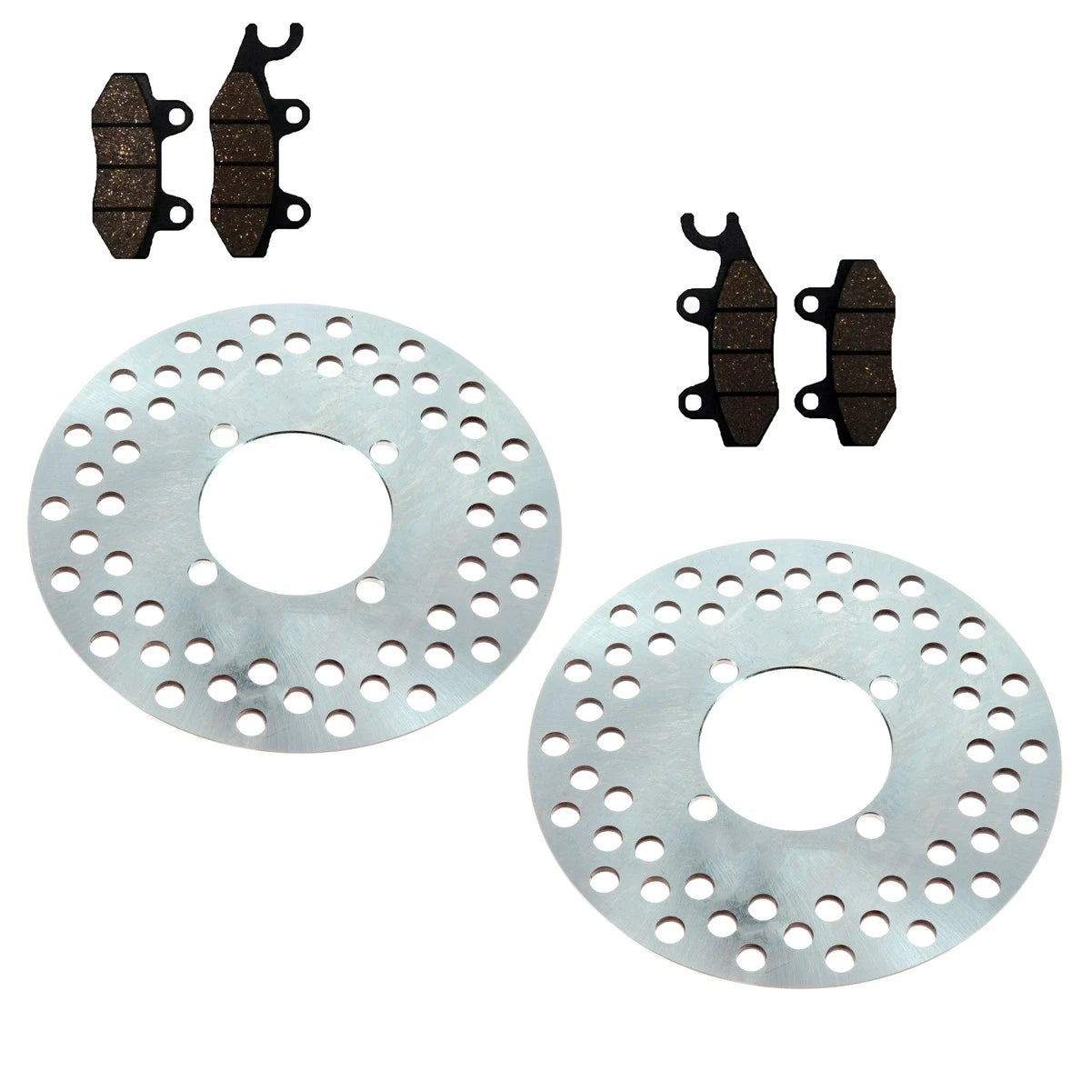 2 Front Brake Rotors & Semi-Metallic Pads for Yamaha Rhino 450 (2006–2009) KIT-2019424423b