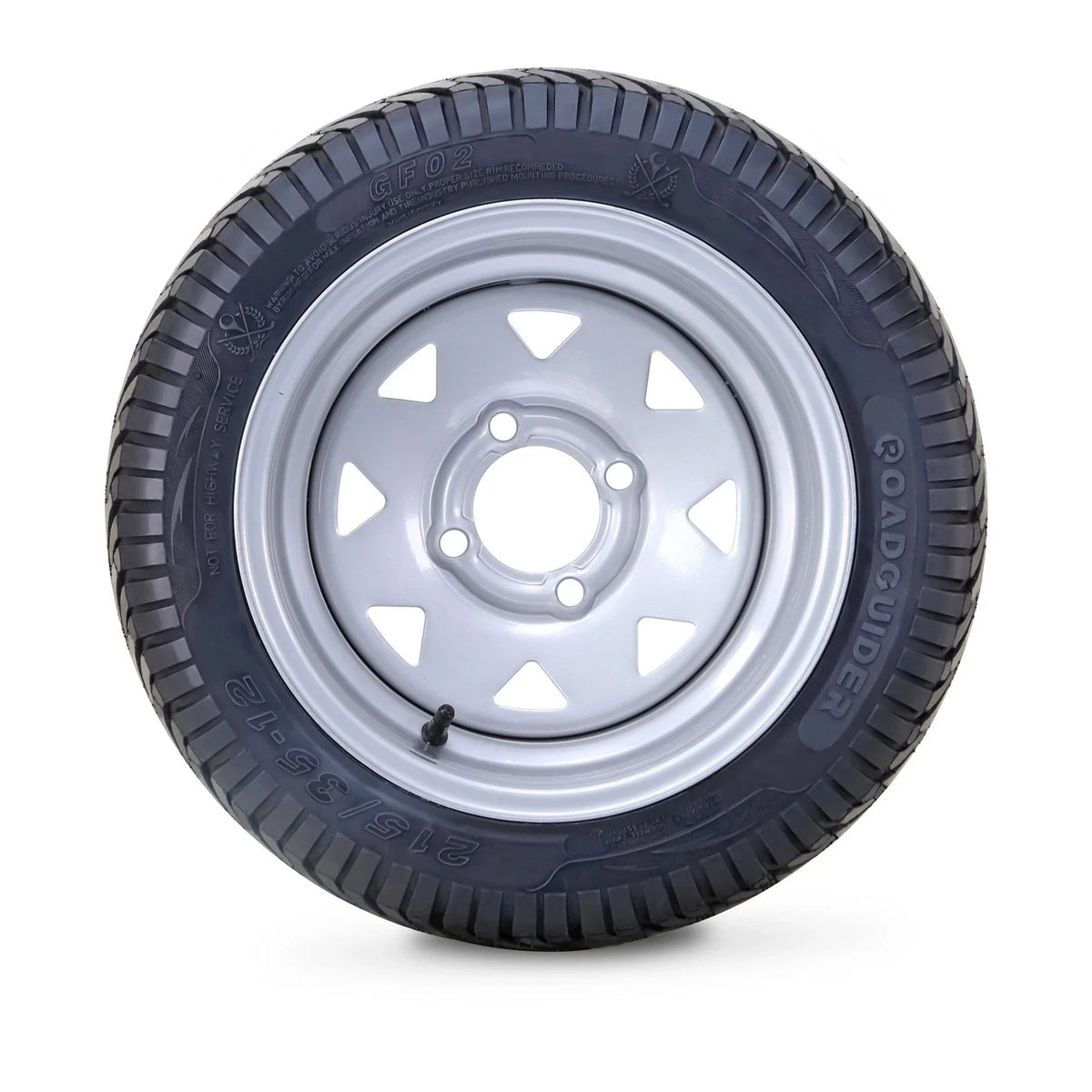 Libra Golf Cart Tire Assembly 215/35-12 on 4x4" ET-25.4 Silver Wheel 14004