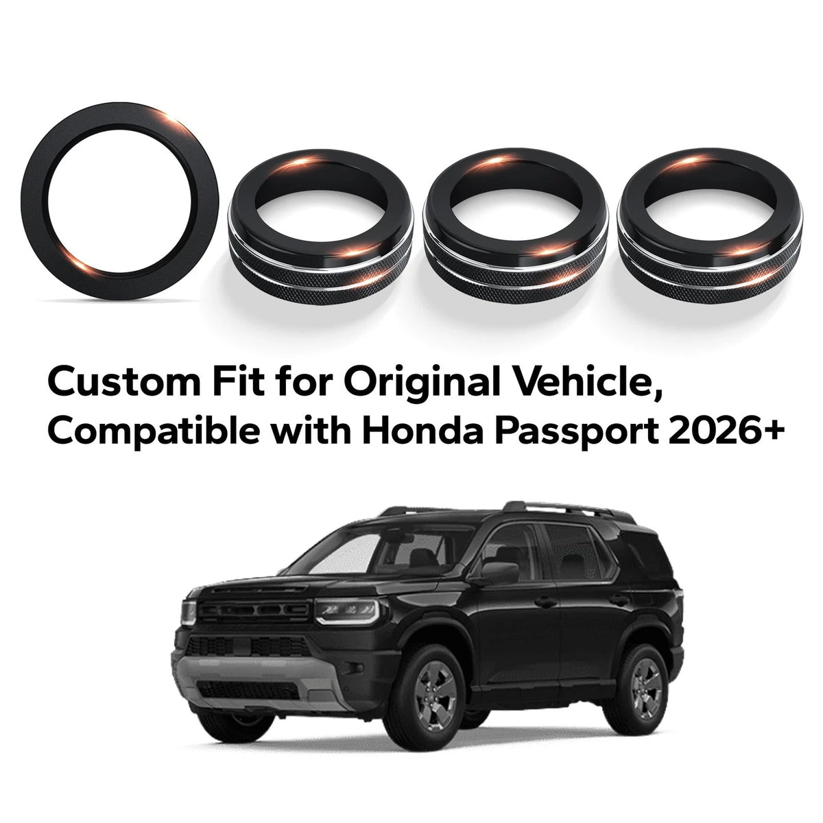Set of 4 Aluminum Alloy Knob Covers Trim Kit for Honda Passport (2026)