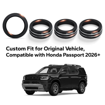 Set of 4 Aluminum Alloy Knob Covers Trim Kit for Honda Passport (2026)