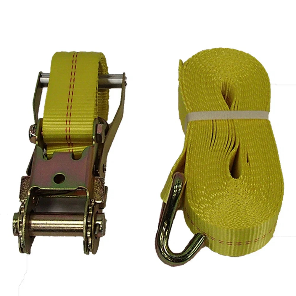 2 Ratchet Straps for Flatbed Truck Trailer Cargo Tie Down 2" x 27'