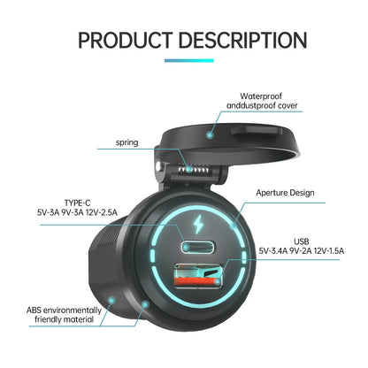 2X Car Charger Dual Type-C Port for Universal Use