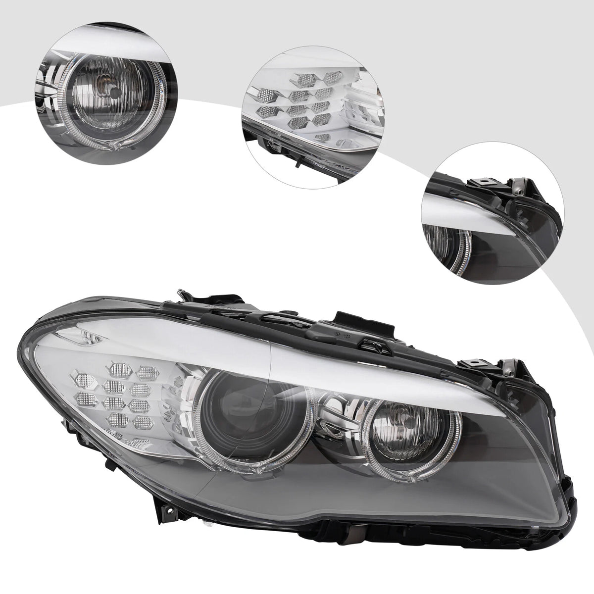 HID/Xenon Headlight Right for BMW 5 Series 528i 535i (2011–2013)