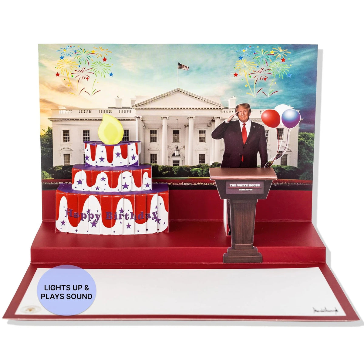 Laughalot Talking Trump Birthday Card for Donald (6x8.25 inches)