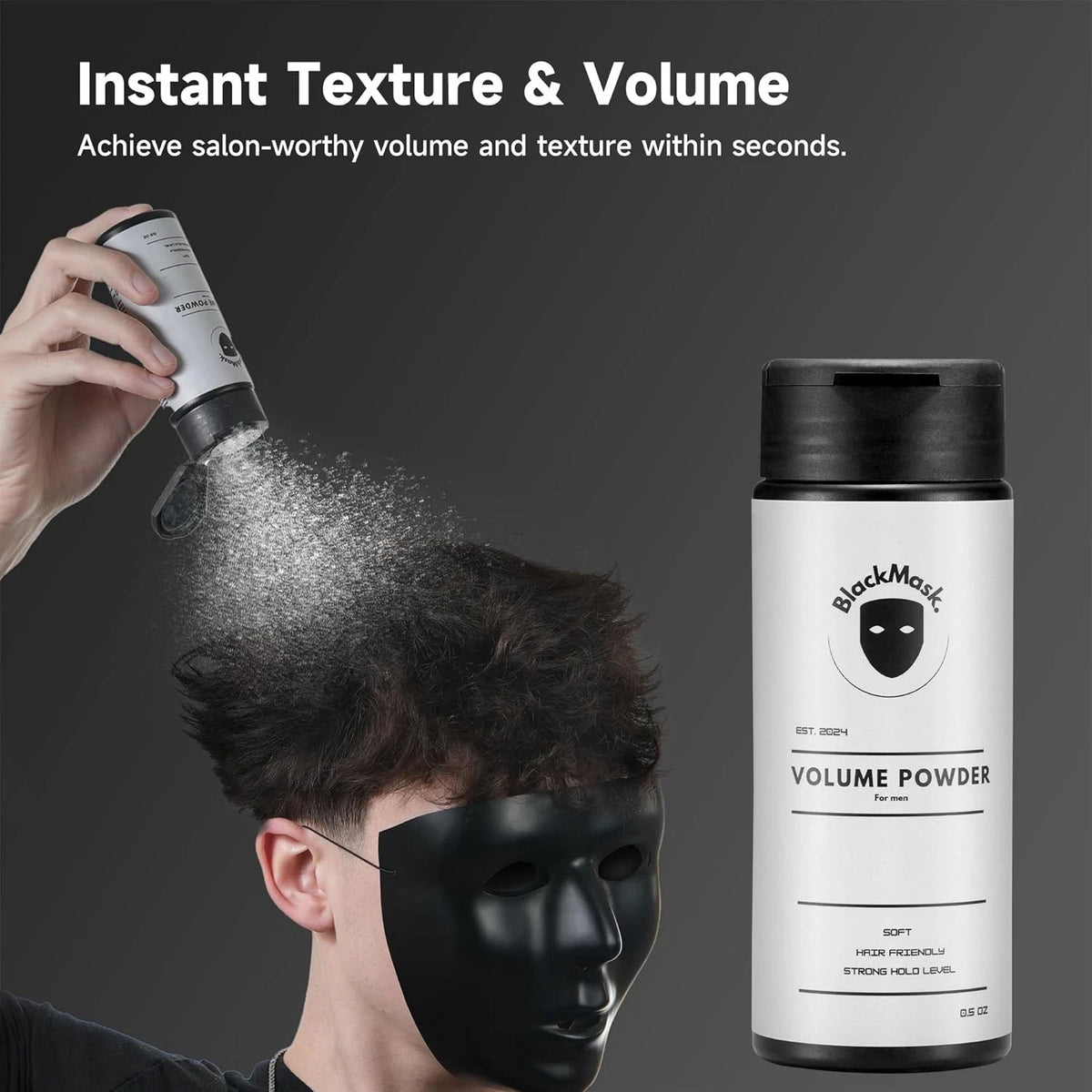 BlackMask Texture Powder for Men - Natural Hair Volume & Strong Hold