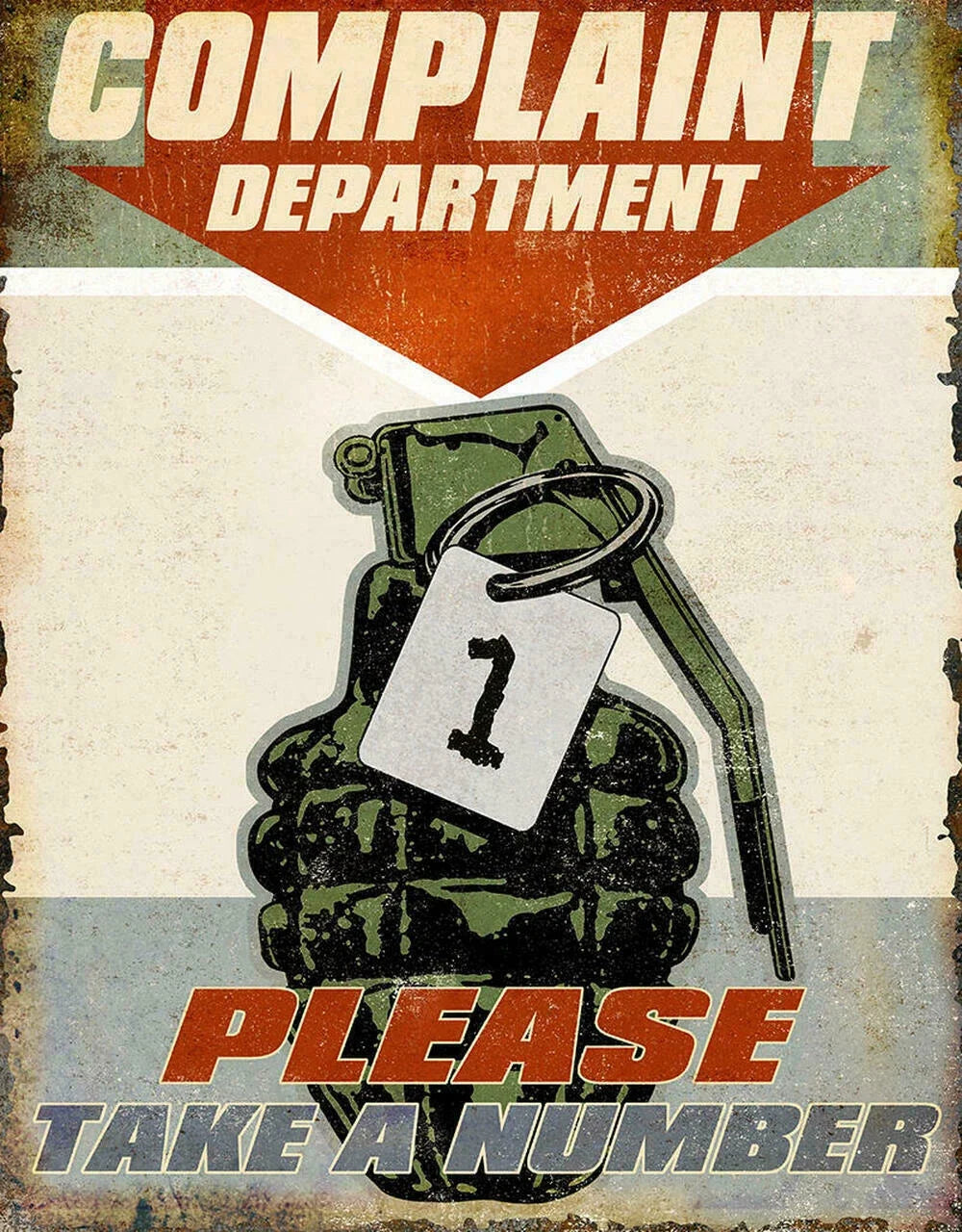 Decorative Metal Tin Sign for Complaint Department (2487)