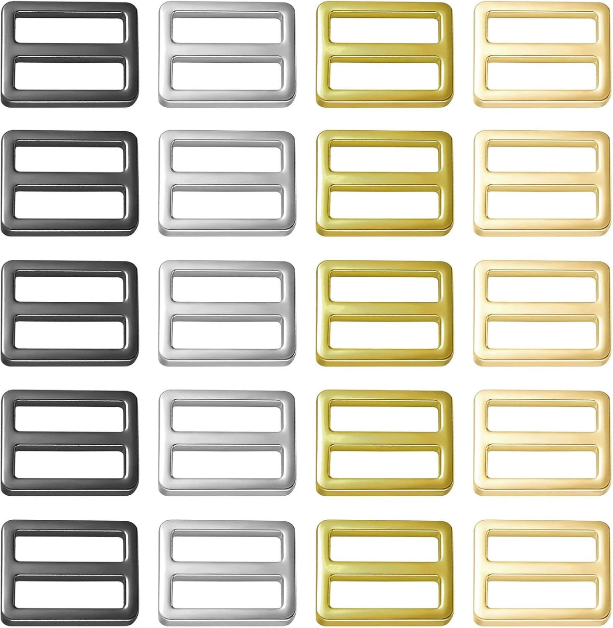 20X Flat Metal Slide Buckle 1 Inch Belt Adjuster Sliders for