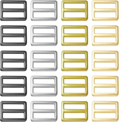 20X Flat Metal Slide Buckle 1 Inch Belt Adjuster Sliders for