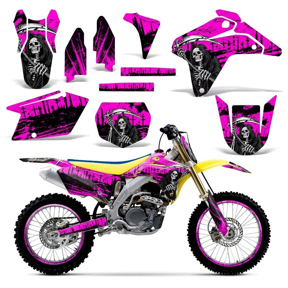 Graphic Stickers +#PLT/RIM Decals for Suzuki RMZ450 (2005–2006) 2 PK