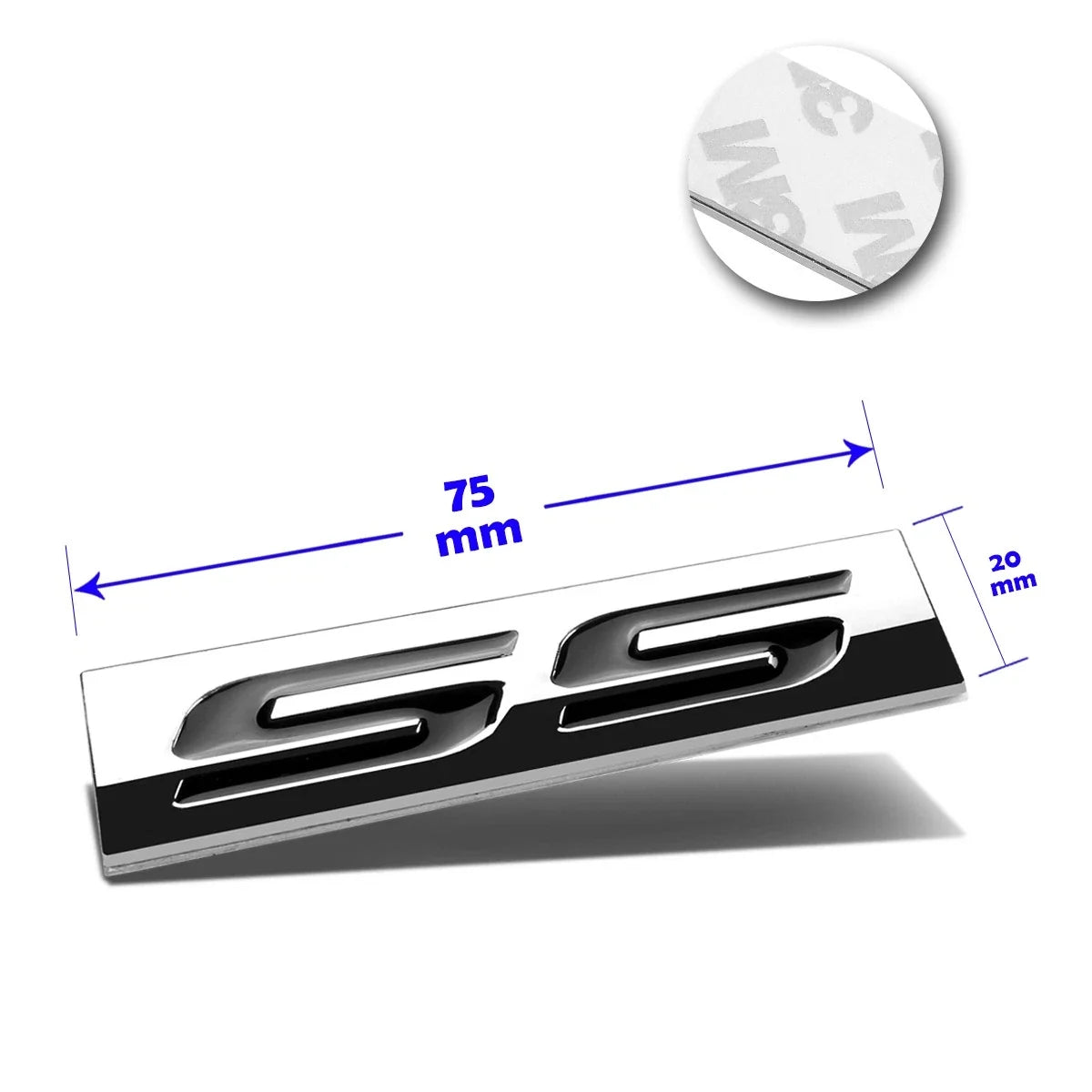 SS Metal 3D Decal Black Emblem Sticker for Chevrolet Camaro/Impala/Chevelle (2010–2023)