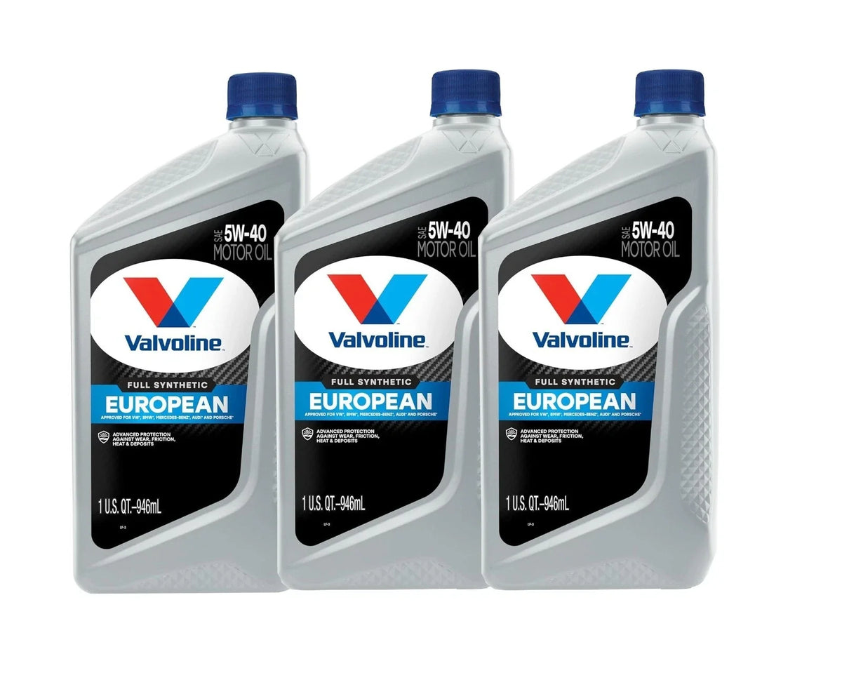 3X 1 Quart Full Synthetic SAE 5W-40 Motor Oil for European Vehicles