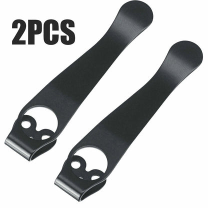 2PC Titanium Deep Carry Pocket Clip for Spyderco Para 2, 3, Yojimbo 2