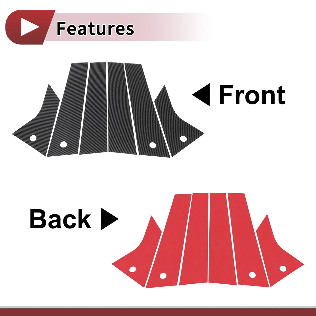 Door Pillar Window Trim for Ford Mach-E (2021–2022) Carbon Fiber Black