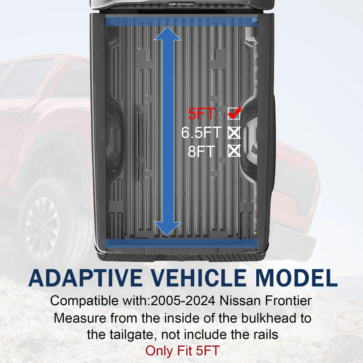 Hard Solid Tri-Fold Tonneau Cover for Nissan Frontier (2005–2024) CMH82045
