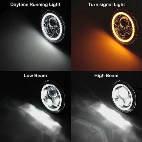 2X Full LED Headlights for Mazda Miata MX5 (1990–1997) Halo Angel Eye