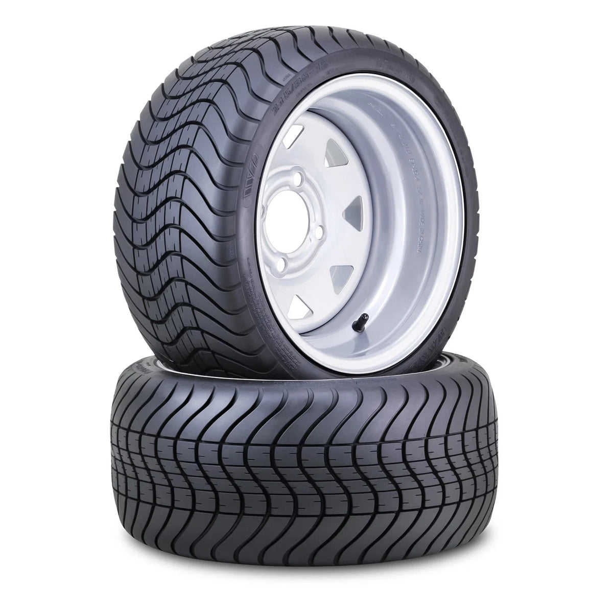 2 WANDA Golf Cart Tire Assembly 215/35-12 w/4x4" PCD ET-25.4 Silver Wheel