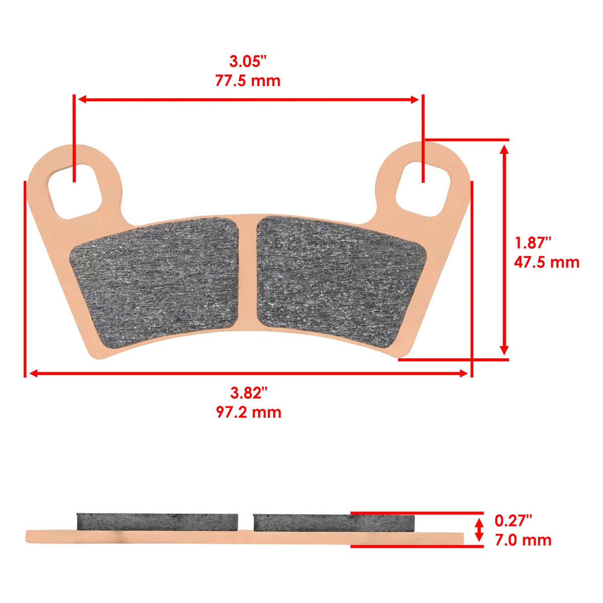 Set of 4 Front Brake Pads for Polaris RZR 800 (2008–2014) / RZR 570 (2012–2020) SP280+SP280