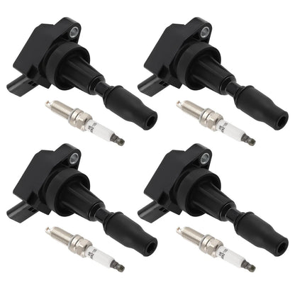 Set of 4 Ignition Coils & Spark Plugs for Hyundai Kia Forte Optima Soul (2010–2019)