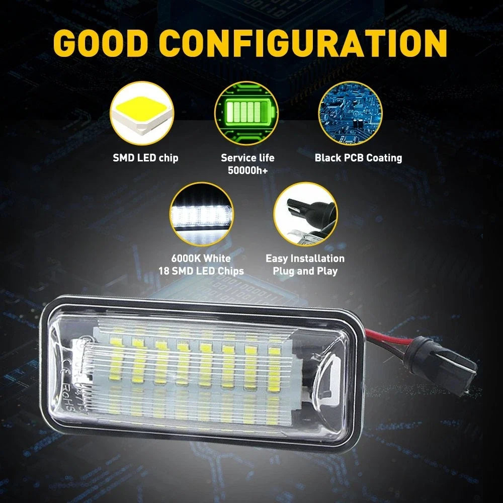 LED License Plate Lights for Subaru Forester Impreza WRX STI XV Crosstrek Legacy (2010–2023)