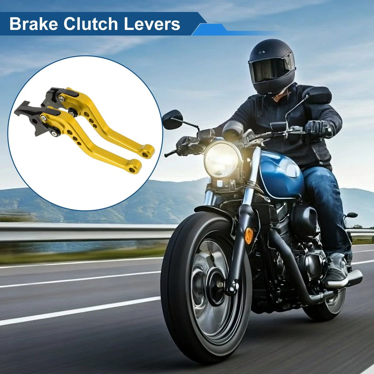 Adjustable Short Brake Clutch Levers for Suzuki SV650 (1999–2009) - Gold Tone