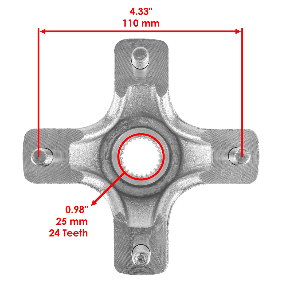 2X Rear Wheel Hub w/ Lug Nuts for Honda TRX400EX Sportrax (2002–2008) WH1012+NU1158 - RGA