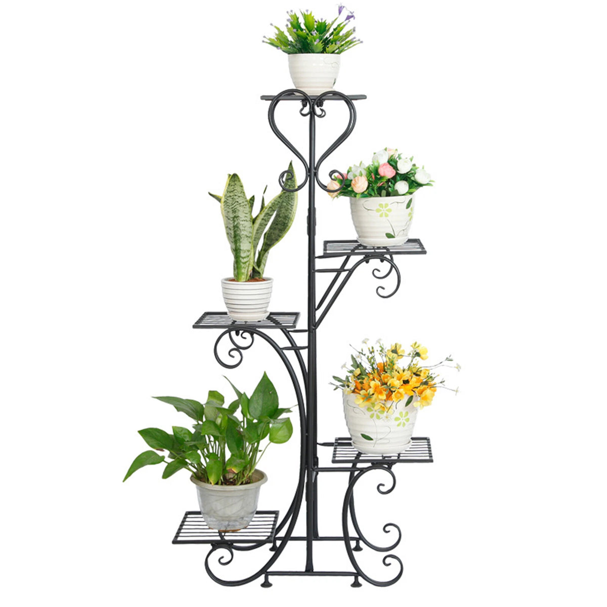 5-Tier Iron Plant Stand for Balcony Garden