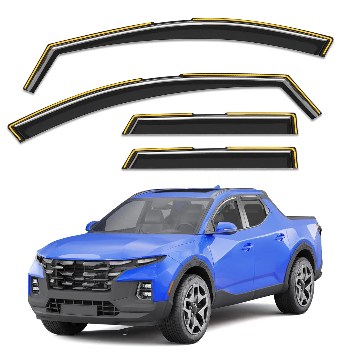 4-Piece Window Rain Guards for Hyundai Santa Cruz (2022–2026)