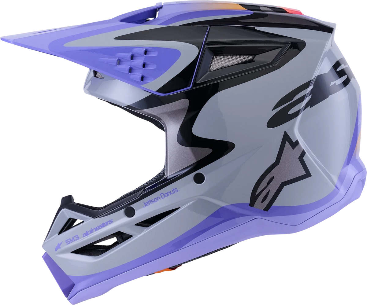 Alpinestars SM3 Offroad Helmet for Offroad (2X-Large, Grey Purple Black)