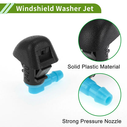 Windshield Washer Nozzle Set of 2 with Y Hose Connector for Honda Odyssey 