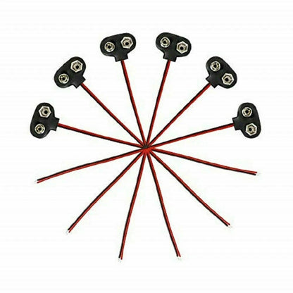 Pack of 10 9V Battery Connector Snap Clip Wire Lead Holder T Type