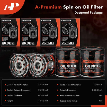 Set of 4 Engine Oil Filters for Ford F-150 (2011–2023) & Chevrolet Silverado 1500