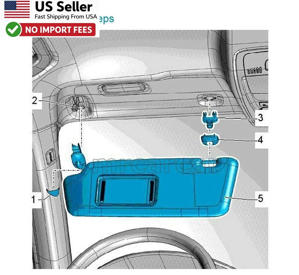 2X Sun Visor Clips for Audi Q5 Q3 A3 A4 A5 S3 S4 S5 TT (2010–2020)