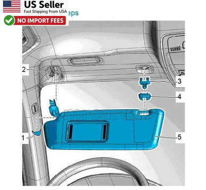 2X Sun Visor Clips for Audi Q5 Q3 A3 A4 A5 S3 S4 S5 TT (2010–2020)