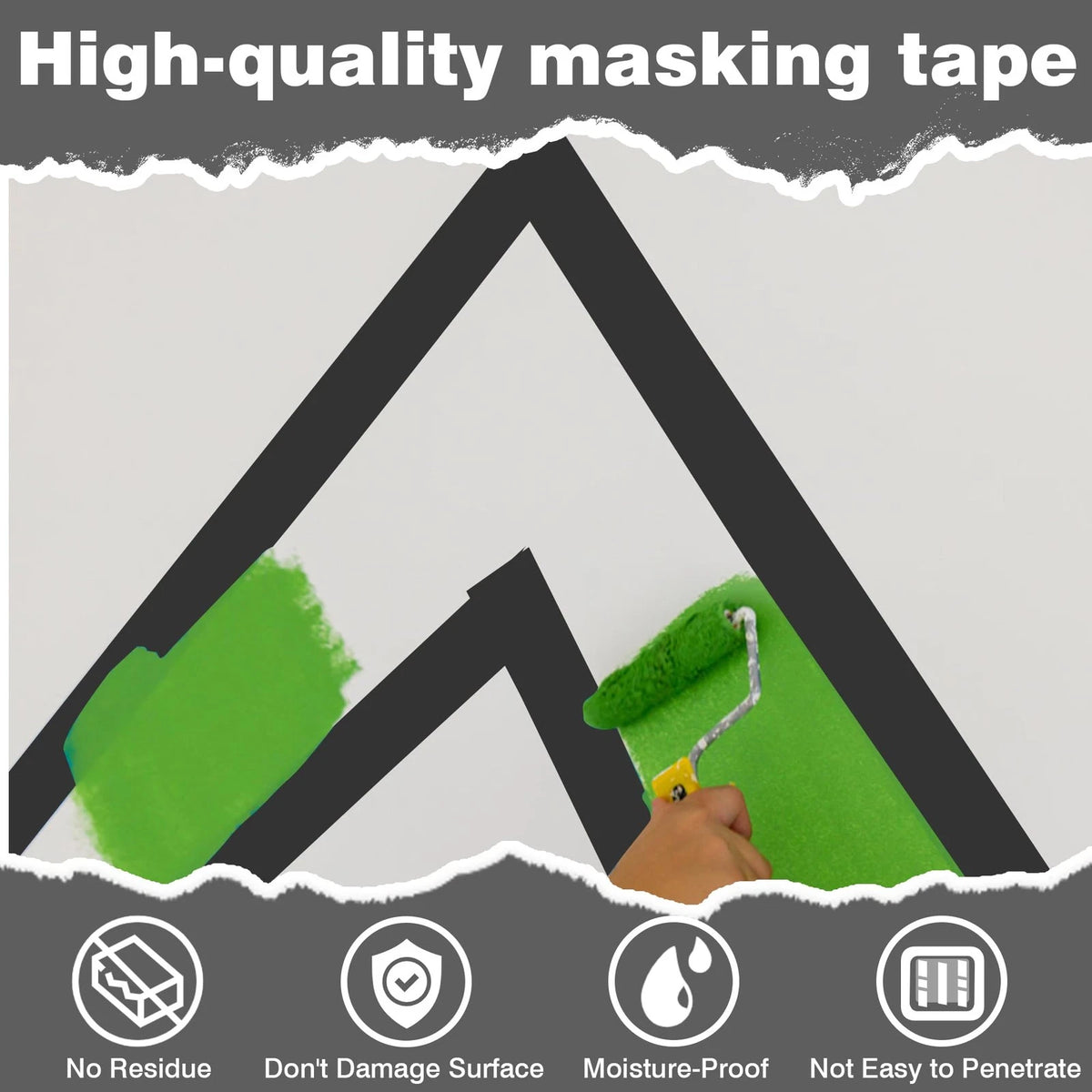 Black Painters Tape Masking 0.24/0.6/1/2 Inch Wide x 11 Yards