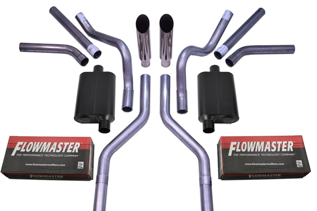 Dual Exhaust Kit for Suburban Yukon (1969–1972) - Flowmaster 40 Series Slash Clamp