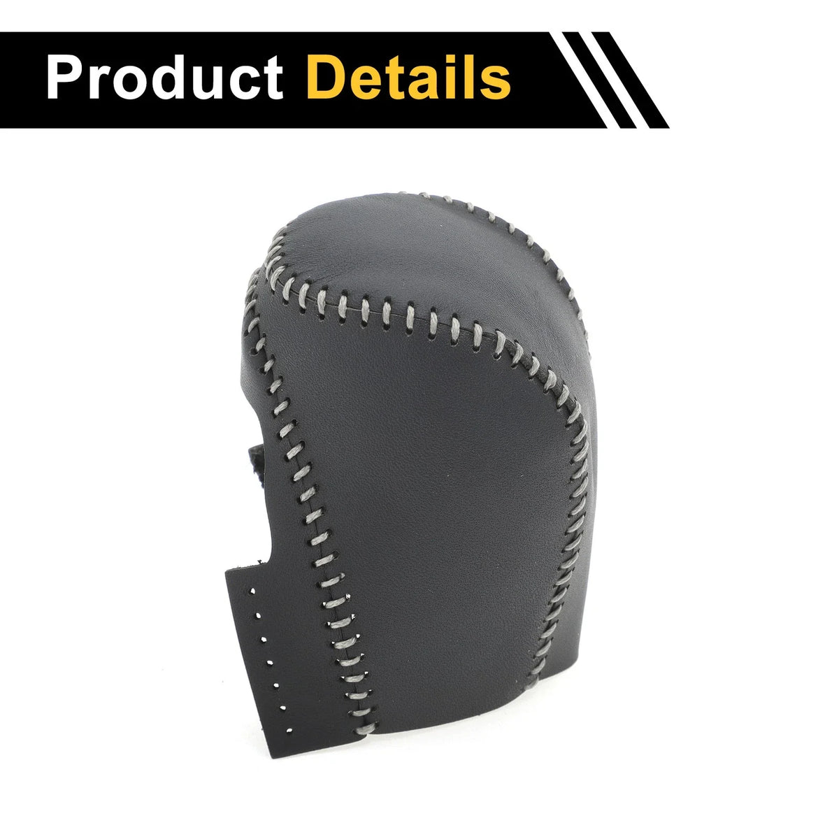 1 Pc Gear Shift Knob Cover for Honda Civic (2016–2021) Black Gray Faux Leather
