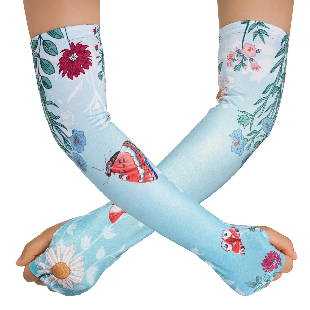 Garden Sleeves for Women - Thorn Protection - Blue (One Size)